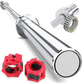 YMD 7 Feet Olympic Barbell Bearing Rod 50mm Outer Dia with Barbell Clamps Weight Lifting Bar
