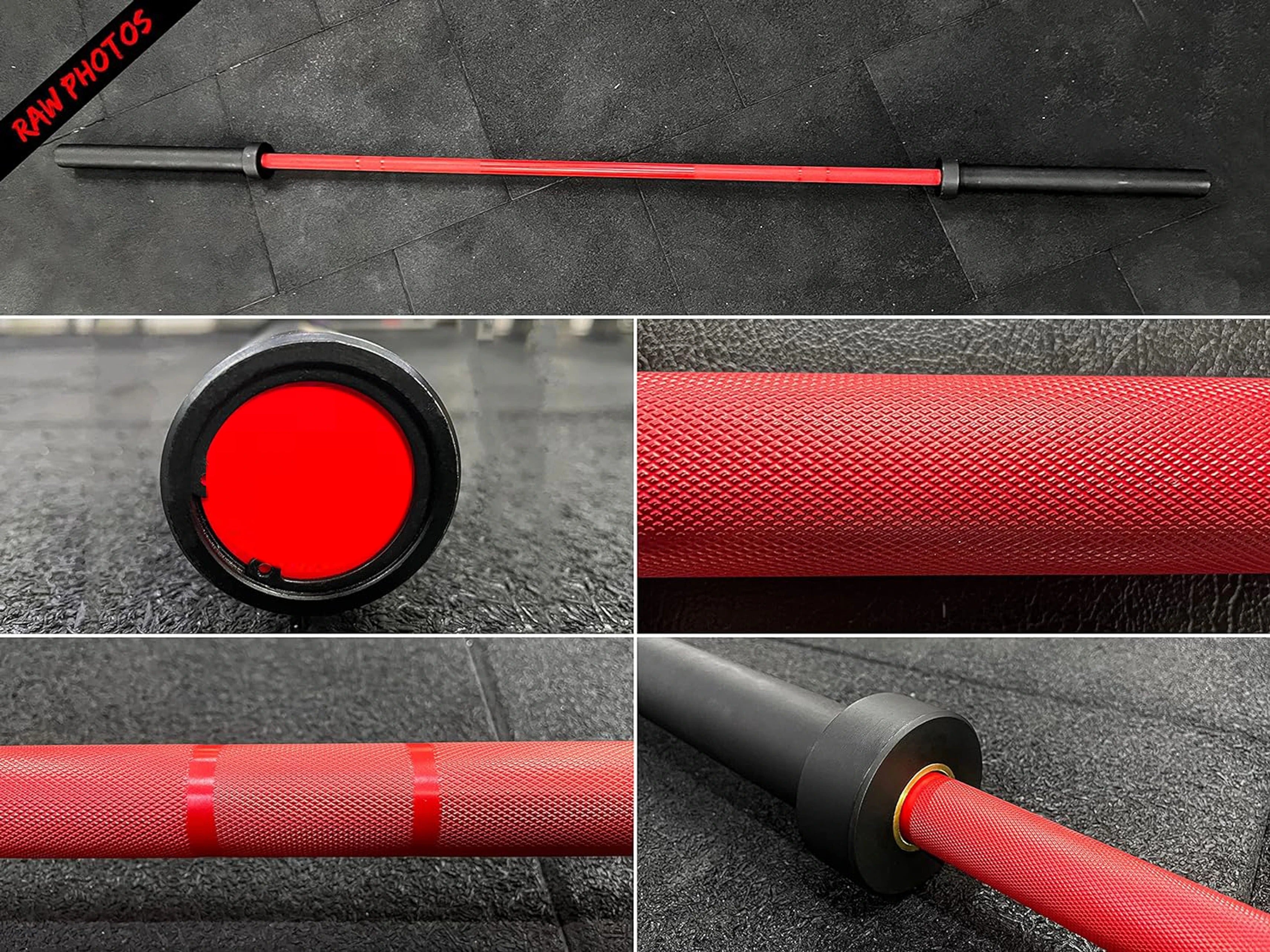 YMD 7 Feet Olympic Barbell Bearing Rod 50mm Outer Dia with Barbell Clamps Weight Lifting Bar