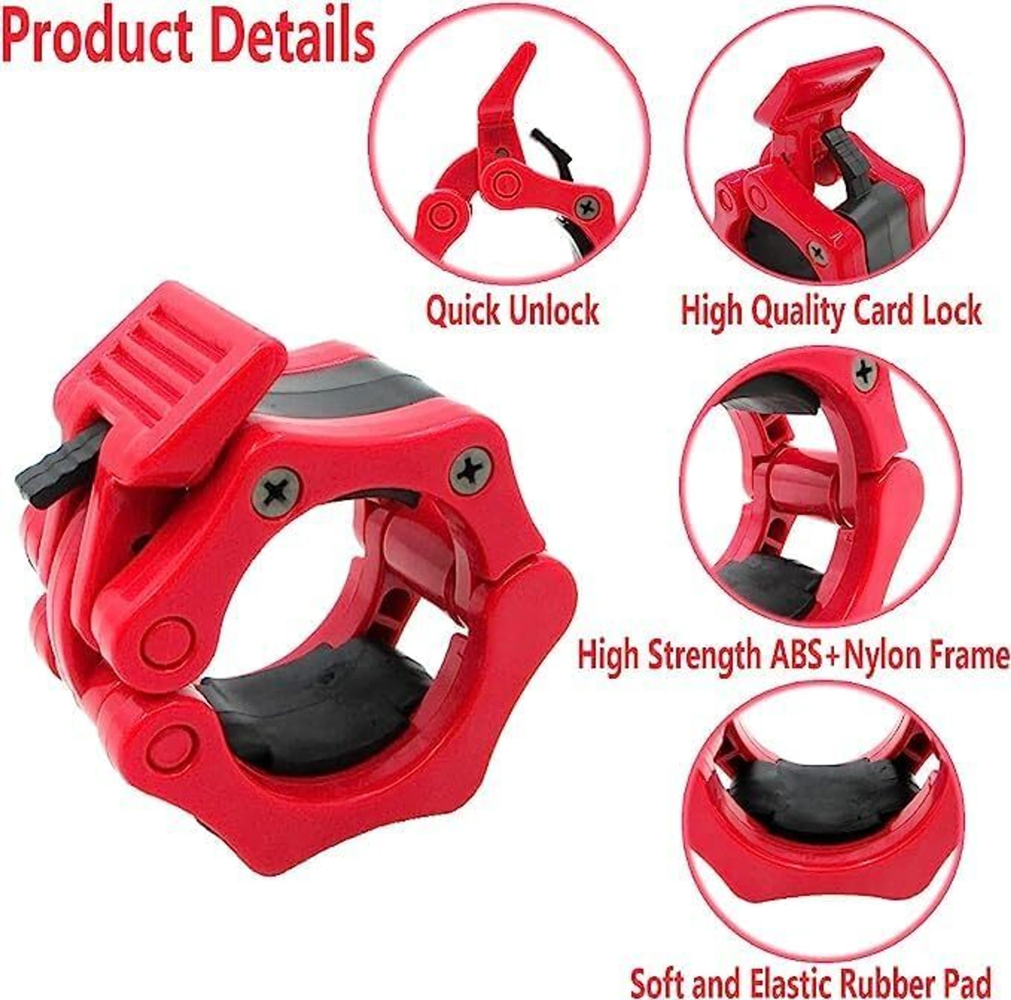 YMD 7 Feet Olympic Barbell Bearing Rod 50mm Outer Dia with Barbell Clamps Weight Lifting Bar