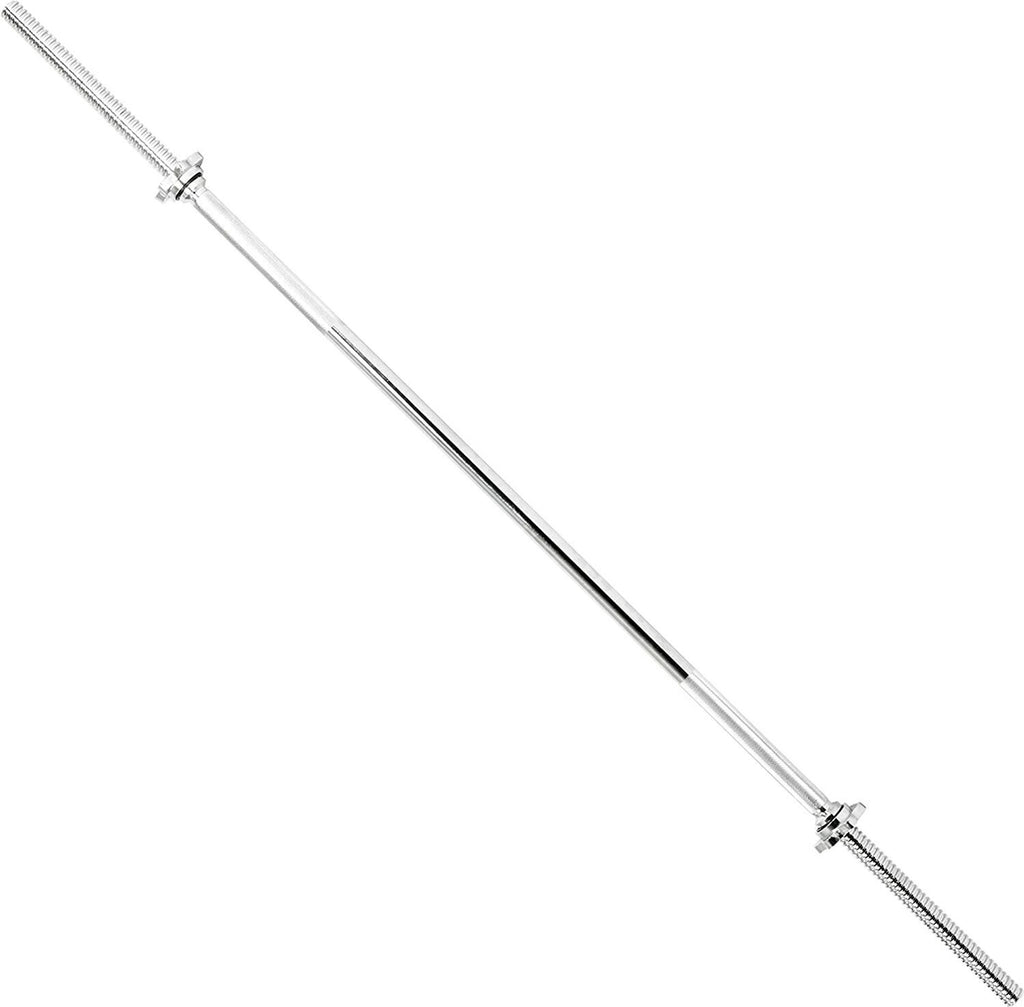 YMD 5 Feet Solid 25mm Star Nut Standard Straight Barbell Weight Lifting Bar