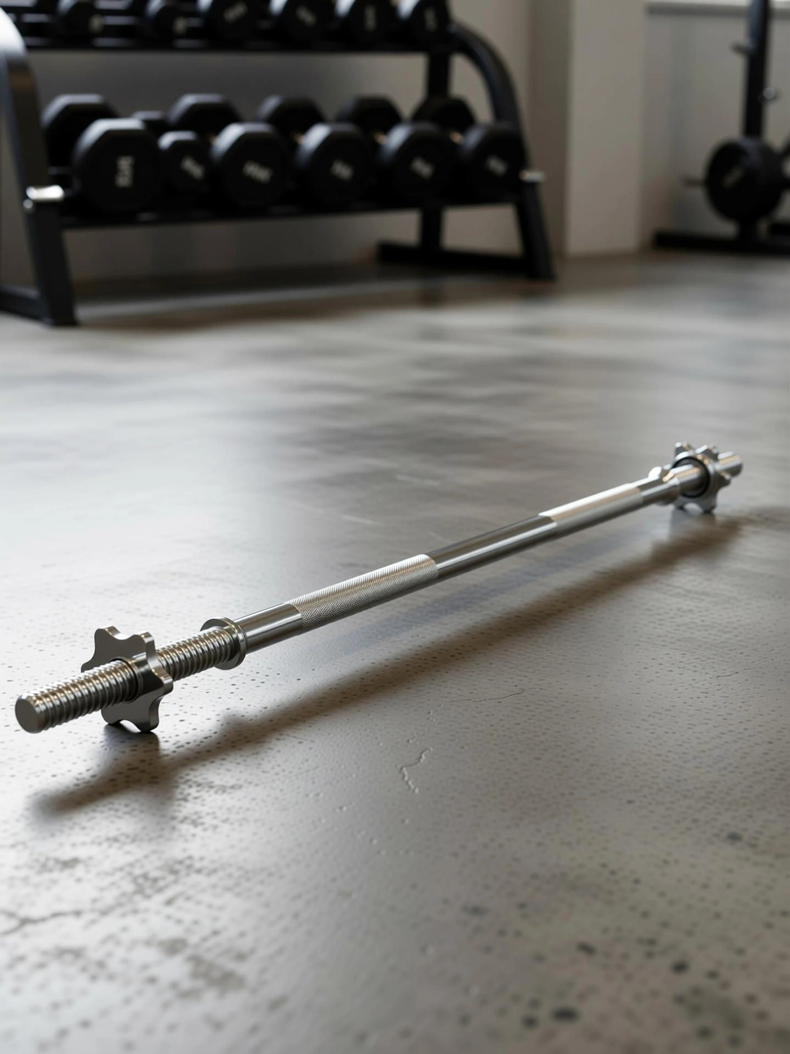 YMD 5 Feet Solid 25mm Star Nut Standard Straight Barbell Weight Lifting Bar